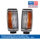 Pair Front Corner Light Chrome / Black Lamp For Mitsubishi Mighty Max L200 86-94