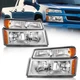 Pair Headlights Assembly For 2004-2012 Chevy Colorado GMC Canyon Chrome Headlamp Pair Headlights Assembly For 2004-2012 Chevy Colorado GMC Canyon Chrome Headlamp