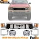 Front Grille Chrome Shell/Primed Insert + Headlight Kit  For 89-91 Toyota Pickup