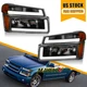 Pair For 04-12 Chevy Colorado/GMC Canyon Black LED Tube DRL Headlights Headlamps Pair For 04-12 Chevy Colorado/GMC Canyon Black LED Tube DRL Headlights Headlamps