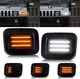 LED DRL Turn Signal Lights For 2003-2009 Hummer H2 Amber White Front Bumper