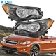 For Subaru Impreza&2013-16 XV Crosstrek 2012-15 Halogen Chrome Black Left+Right