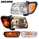 Headlights+Corner Signal Lights+Bumper Lamp w/ Bulbs For 2001-2004 Toyota Tacoma