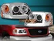1997-2003 Ford F150 F-150 / 97-02 Expedition Projector Headlights Chrome C  LED