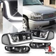 Black Housing Headlight Clear Signal LED DRL for 01-07 GMC Sierra/Yukon Denali