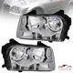 Box(2) Chrome Headlights Assembly For For 2005-10 Chrysler 300 Halogen Style