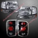 Euro Clear Headlights w/ Corner and Black Taillights for 1998-1999 Ford Ranger