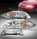 FOR 00-02 CHEVY CAVALIER CHROME REPLACEMENT HEADLIGHT HEADLAMP +BLUE LED DRL KIT FOR 00-02 CHEVY CAVALIER CHROME REPLACEMENT HEADLIGHT HEADLAMP +BLUE LED DRL KIT