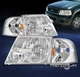 FOR 02-05 FORD EXPLORER REPLACEMENT HEADLIGHTS HEADLAMPS LAMPS CHROME LH+RH PAIR