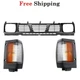 For 1993-1997 Nissan D21 Pickup Grille Corner Marker Light Front Set of 3