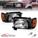 1996-1998 Black Glass Headlight + Corner Light Pair For Toyota 4Runner w/ Bulb