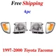 For 1997-2000 Toyota Tacoma Headlight Kit Left and Right RWD (2WD) 4pc
