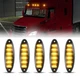 5x Smoked LED Cab Front Roof Marker Lights Amber Kit for Freightliner Cascadia