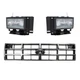 Grille Assembly + Headlight Set Halogen For 1989-1992 Ford Ranger Bronco II