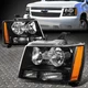 For 07-14 Chevy Tahoe Suburban Avalanche Black Housing Amber Corner Headlights