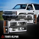 Black/Amber C-Style LED Light Bar Headlights Fits 88-93 Chevy C/K 1500 2500 3500