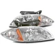 FOR 00 01 02 CHEVY CAVALIER REPLACEMENT HEADLIGHTS HEADLAMP LAMP W/CORNER CHROME FOR 00 01 02 CHEVY CAVALIER REPLACEMENT HEADLIGHTS HEADLAMP LAMP W/CORNER CHROME