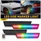 4XFront Rear RGB Dynamic LED Side Marker Lights For 2008-2014 Dodge Challenger
