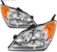 Headlight Assembly Set For Honda Odyssey 3.5L 2005-2007 Chrome Housing Halogen