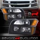 For 2002-2006 Avalanche Cladding Black Amber Head Lamps + Bumper Parking Lights