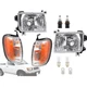 Headlight Set For 1998-2000 Nissan Frontier 2000-2001 with Corner Light and Bulb