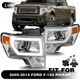 For Chrome 2009-2014 Ford F150 LED Tube DRL Projector Headlights Headlamps