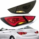 VLAND LED Tail Lights For 2011-2014 Hyundai Sonata Smoke Lens Rear Lamps Halogen