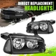 Factory Style Halogen Headlights for Dodge Charge 06-10 Black Housing Clear Side