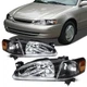 For 1998-2000 Toyota For Corolla 1.8L Black Amber Headlights Assembly Pair Set