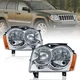 Pair Chrome Front Headlights Assembly For Jeep Grand Cherokee 2005 2006 2007