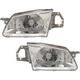 Headlight Set For 99-2000 Mazda Protege Left and Right With Bulb 2Pc