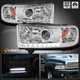 Clear Fits 1994-2001 Dodge Ram 1500 2500 3500 Projector Headlights LED Strip