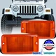 Fits 1997-2006 Jeep Wrangler TJ Front Bumper Corner Signal Lights Amber Pair