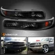 Fits 1999-2002 Chevy Silverado 00-06 Tahoe Suburban Black Bumper Lights Signal