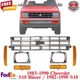 Front Bumper Grille + Headlight Bezels +Signal & Corner Lights For 1982-1990 S10