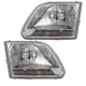 For 01-04 F150 Pickup Halogen Headlight Headlamp Head Light Lamp w/Bulb PAIR SET