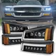 LED Headlight DRL Bumper Lamps For 2003-2006 Chevy Silverado 3500 Avalanche
