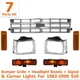 Front Bumper Grille + Headlight Bezels +Signal & Corner Lights For 1982-1990 S10