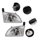 Headlights Headlamps Pair Set Left L & Right R for 2001 2002 2003 Toyota Sienna