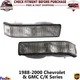 Front Signal Lights Lens and Housing LH & RH For 1988-00 Chevy & GMC C/K Series