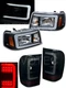 2001-2011 Ford Ranger Black C-Bar Headlights & LED Tail Lights Black Smoke