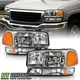 1999-2006 GMC Sierra 1500 Yukon Headlights w/Bumper Signal Light Lamp Left+Right