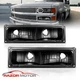 88-99 For Chevy GMC C10 C/K Yukon Tahoe Suburban Black Bumper  Lights