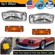 For 1985-1992 Chevy Camaro Clear Bumper Signal Lights & Amber Side Marker Lights