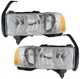 Headlights Pair Set for 99-02 Dodge Pick Up (Old Style w/Sport) Left & Right