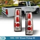 Tail Lights For 1986-1997 Nissan Pickup D21 SE XE Chrome Clear Lens Brake Lamps