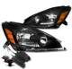 For 04-05 Toyota Sienna CE LE XLE Headlights Headlamp Lamp Black w/50W 8000K HID