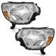 WEELMOTO Pair Headlights For 2012 2013 2014 2015 Toyota Tacoma Chrome Headlamps