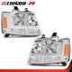 LED DRL Headlights Fit For Chevy Tahoe Suburban 1500 2500 2007-2014 Chrome Amber