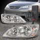 FOR 04-05 HONDA CIVIC SEDAN COUPE CHROME HOUSING AMBER CORNER HEADLIGHT+TOOL SET